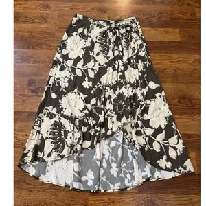 Halogen Side Tie Wrap Maxi Skirt Women’s Large Brown Beige Flowy Boho
